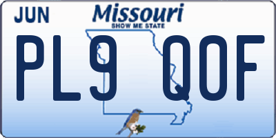 MO license plate PL9Q0F