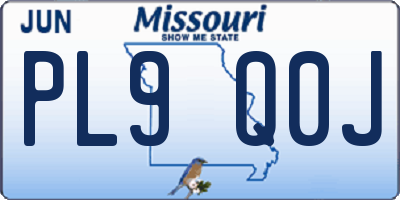 MO license plate PL9Q0J