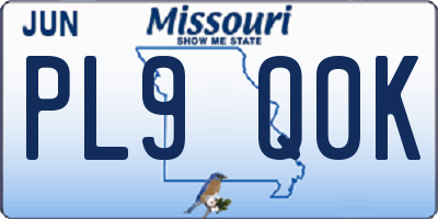 MO license plate PL9Q0K