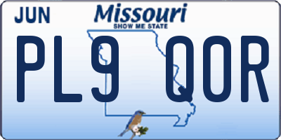 MO license plate PL9Q0R