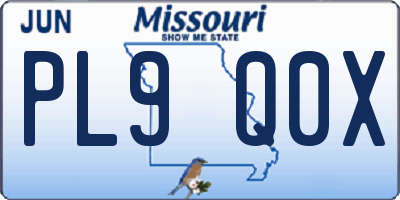 MO license plate PL9Q0X