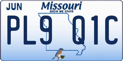 MO license plate PL9Q1C