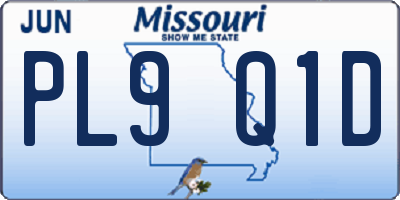 MO license plate PL9Q1D