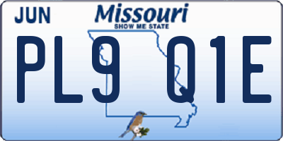 MO license plate PL9Q1E