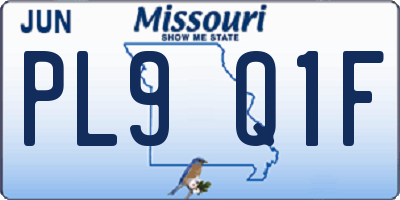 MO license plate PL9Q1F