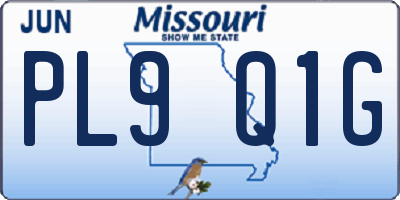 MO license plate PL9Q1G