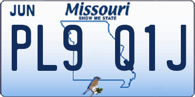 MO license plate PL9Q1J