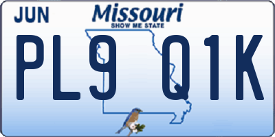 MO license plate PL9Q1K