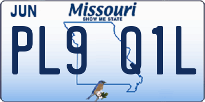 MO license plate PL9Q1L
