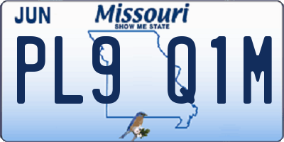 MO license plate PL9Q1M