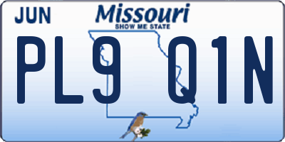 MO license plate PL9Q1N
