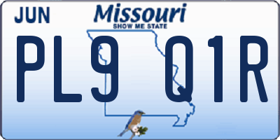 MO license plate PL9Q1R