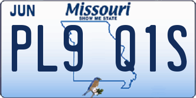 MO license plate PL9Q1S