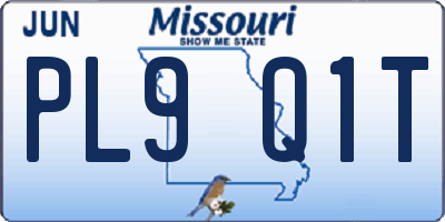 MO license plate PL9Q1T