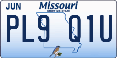 MO license plate PL9Q1U