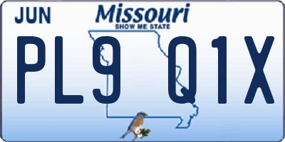 MO license plate PL9Q1X