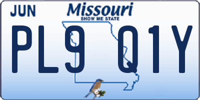 MO license plate PL9Q1Y
