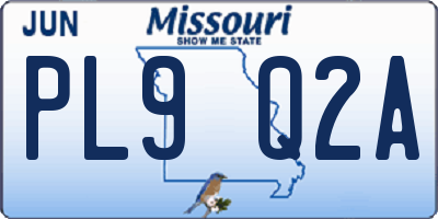 MO license plate PL9Q2A