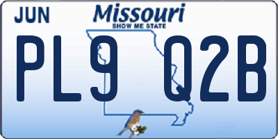 MO license plate PL9Q2B