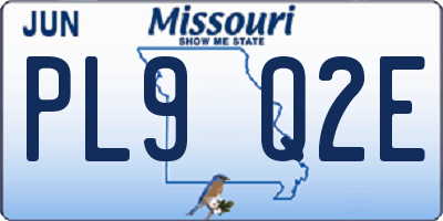 MO license plate PL9Q2E