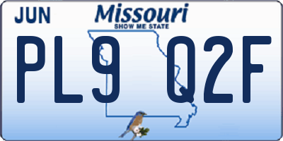 MO license plate PL9Q2F