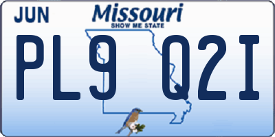 MO license plate PL9Q2I