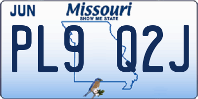 MO license plate PL9Q2J