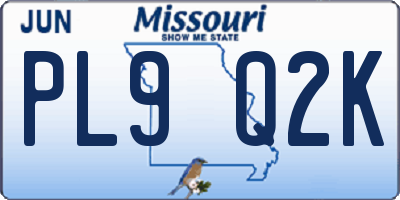 MO license plate PL9Q2K