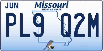MO license plate PL9Q2M