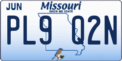 MO license plate PL9Q2N
