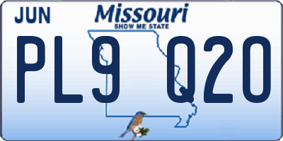 MO license plate PL9Q2O