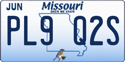 MO license plate PL9Q2S