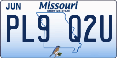 MO license plate PL9Q2U