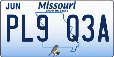 MO license plate PL9Q3A
