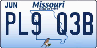 MO license plate PL9Q3B