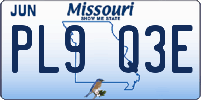 MO license plate PL9Q3E