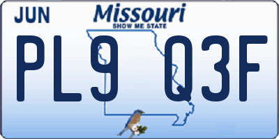 MO license plate PL9Q3F