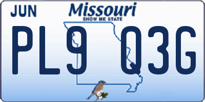 MO license plate PL9Q3G