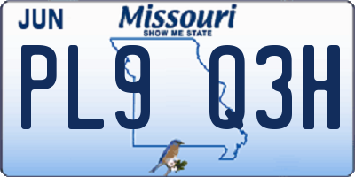 MO license plate PL9Q3H
