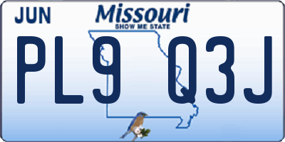 MO license plate PL9Q3J