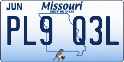MO license plate PL9Q3L