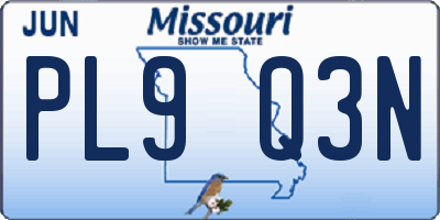 MO license plate PL9Q3N