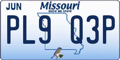 MO license plate PL9Q3P