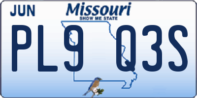 MO license plate PL9Q3S