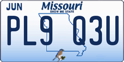MO license plate PL9Q3U