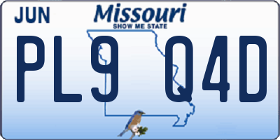 MO license plate PL9Q4D