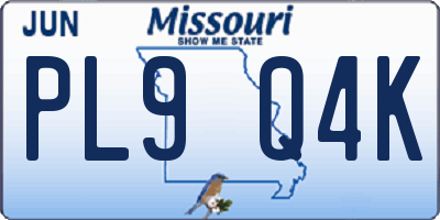 MO license plate PL9Q4K