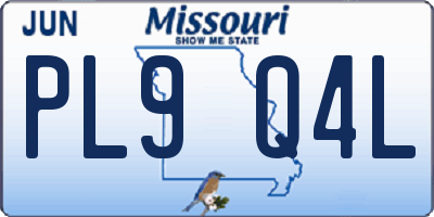 MO license plate PL9Q4L