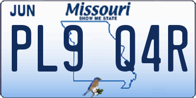 MO license plate PL9Q4R