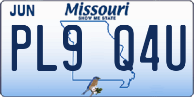 MO license plate PL9Q4U